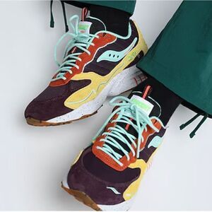 Saucony 3D Grid Hurricane Trailian Colorful Unisex Sneaker Shoes-Size 9.5